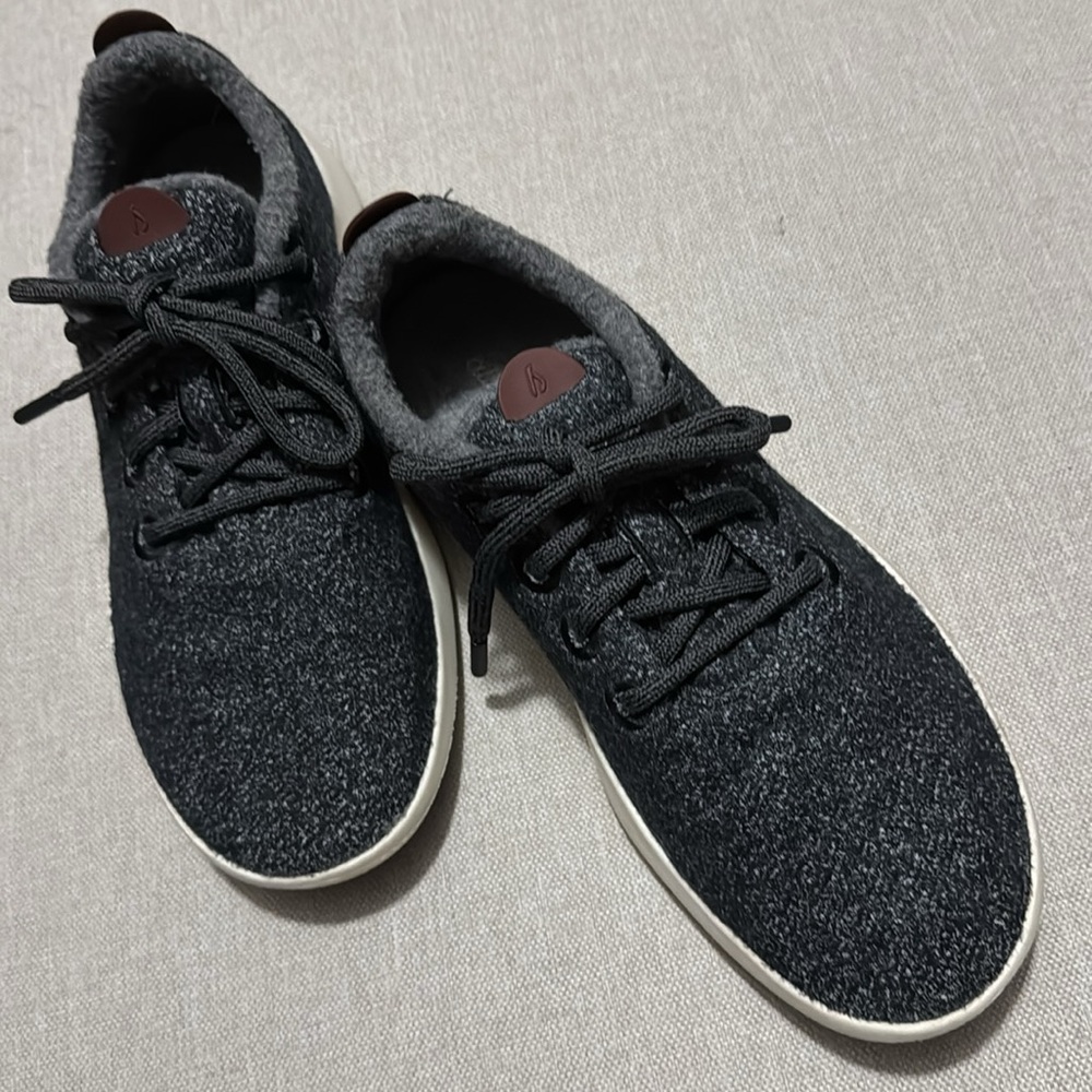 Wmns Allbirds Wool Runner Mizzle-Sz 9-Salt n Pepper Color-White Soles - Picture 2 of 15